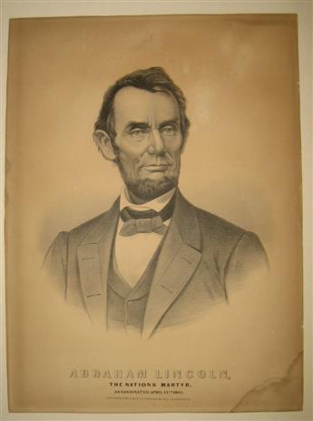 (LINCOLN, ABRAHAM--PRINTS.) Group of 9 Currier & Ives portraits of the president.